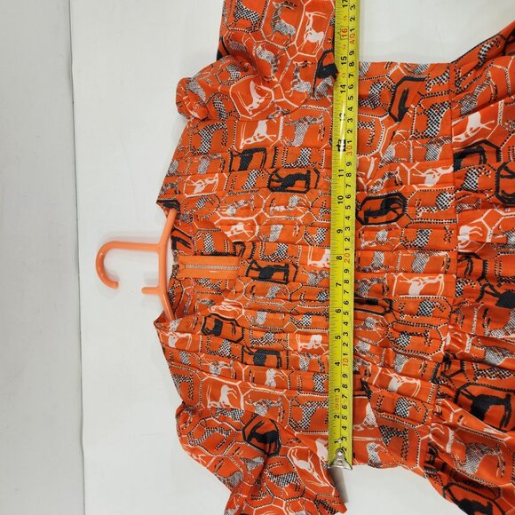 Handmade Year of the Rabbit Girls Orange Dress Vintage - Picture 6 of 8